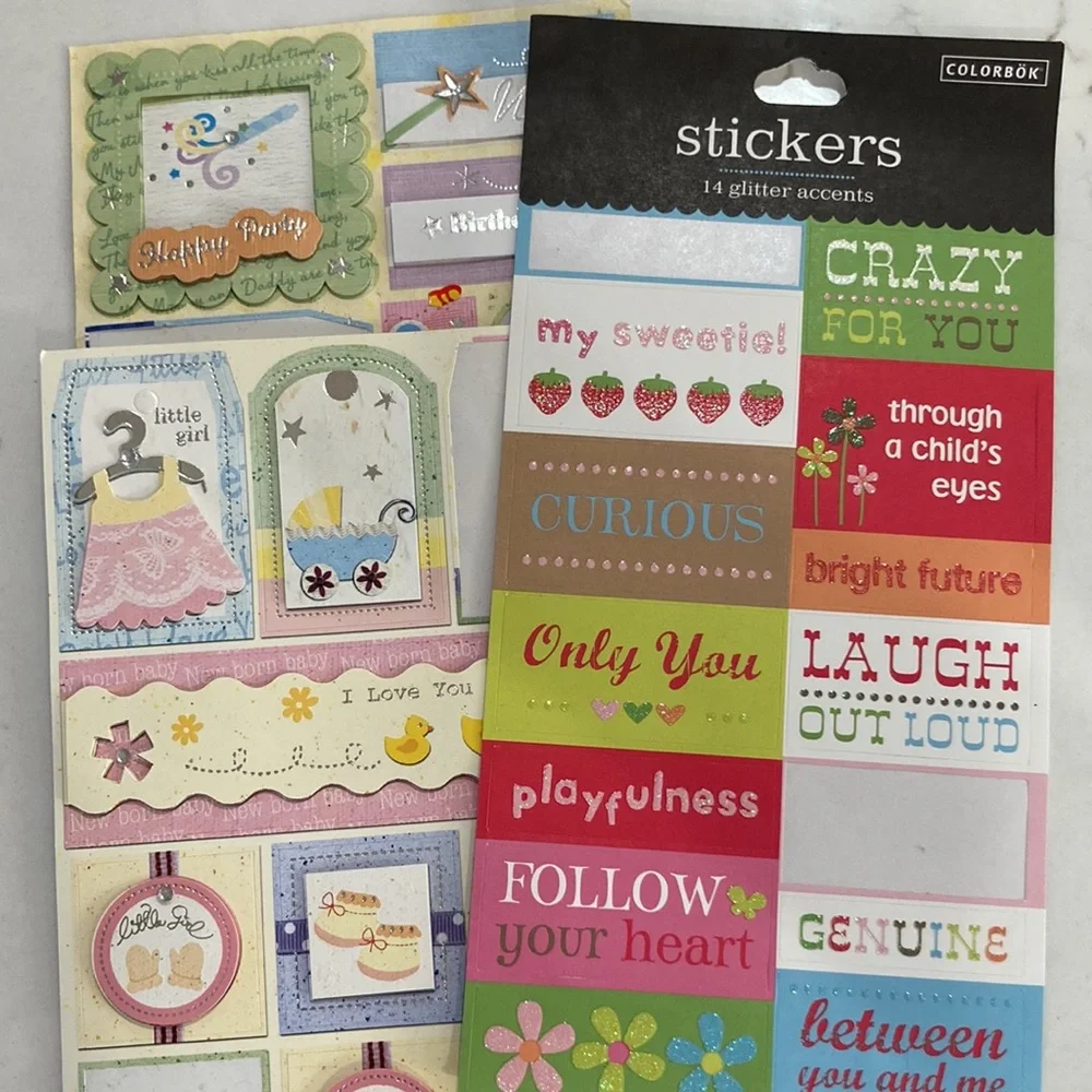 💕4 FOR $10💕 Assorted Birthday, Baby Shower, Scrapbooking Stickers 🎉